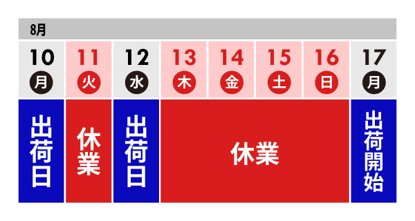 夏季休業のお知らせ